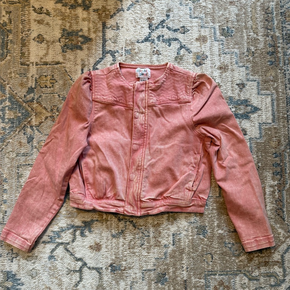Colorful Planet Pink Jean Jacket SZ  XL (14/16)
